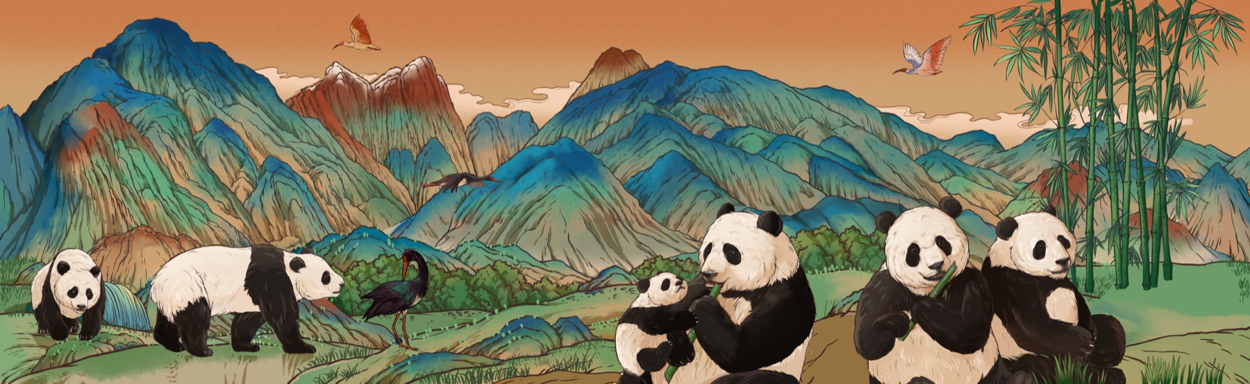 舍得酒舍得酒熊猫插画长图案例视觉