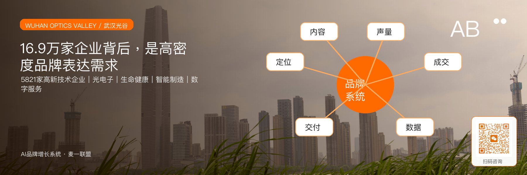 图1｜武汉光谷企业与高新技术企业规模，形成多产业、高专业度的品牌服务需求。